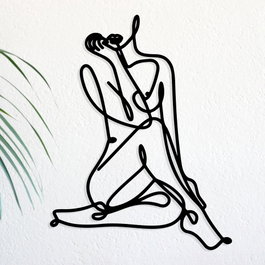 Wallity Eve Escultura de Pared de Metal Negra